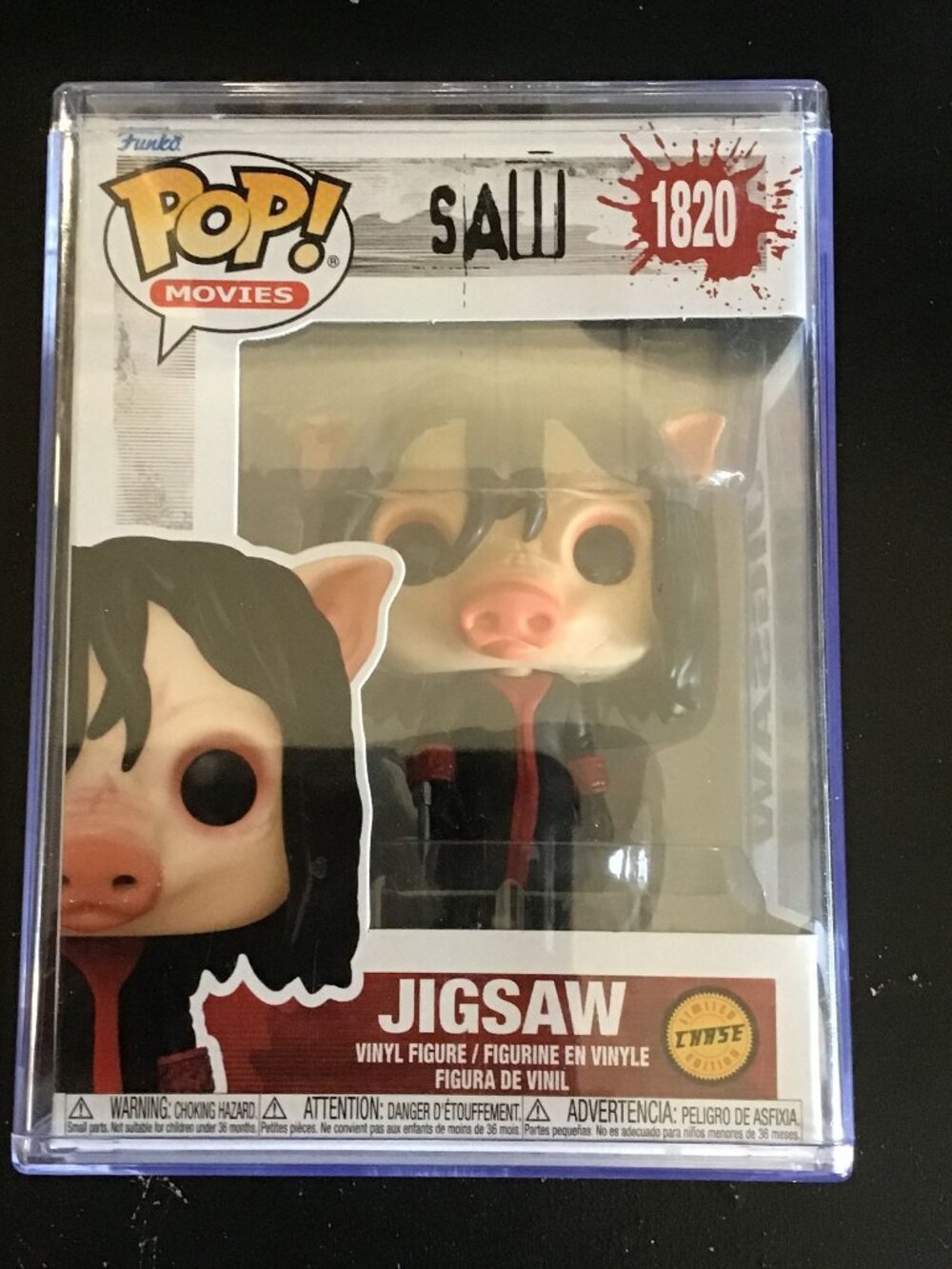 Funko Pop Movies Saw Jigsaw Chase #1820 Pig Mask Vinyl Figure With Protector